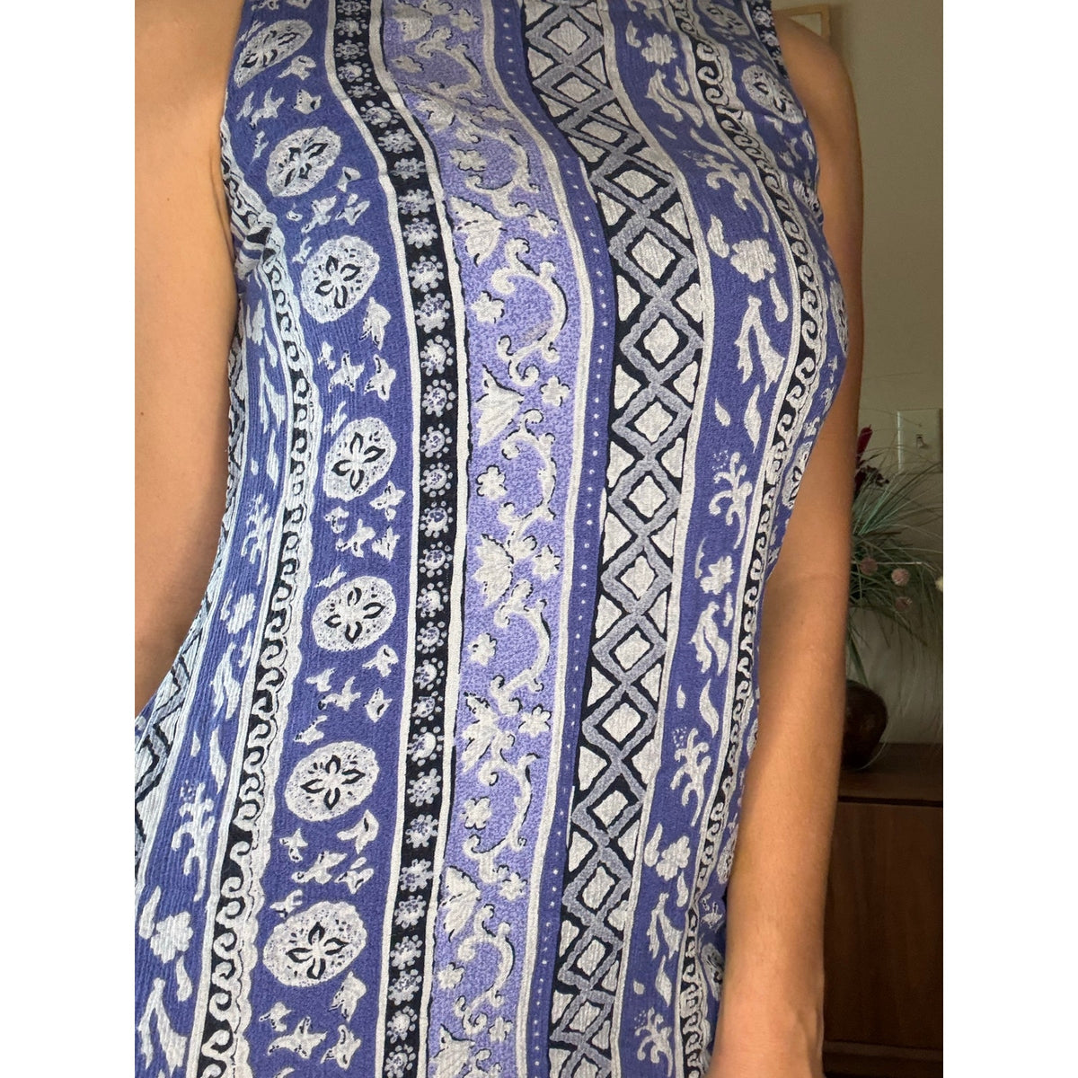Sag Harbor Blue Dress Medium Petite Artistic Beach Indie Sustainable Pastel