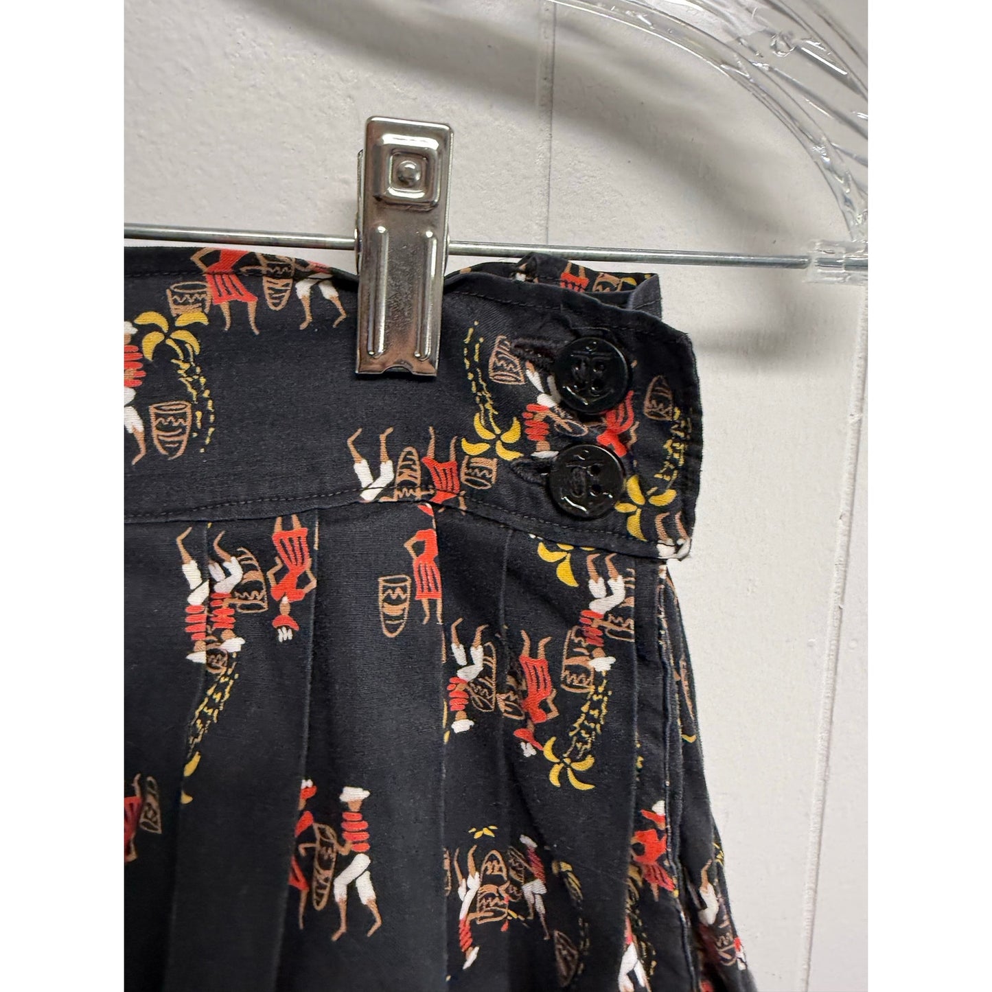 Vintage Homemade 70s Dancing Skirt Size 0 with Bananas Bongos Spanish Vibes