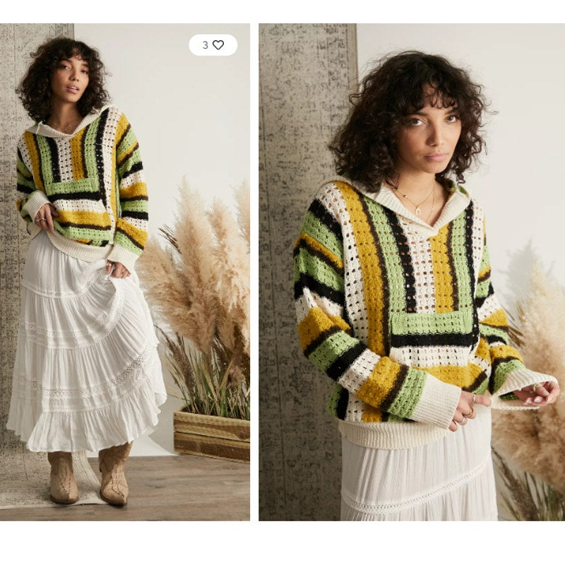 BDG Unisex UO Striped Knit Hoodie Sweatshirt Urban Outfitters