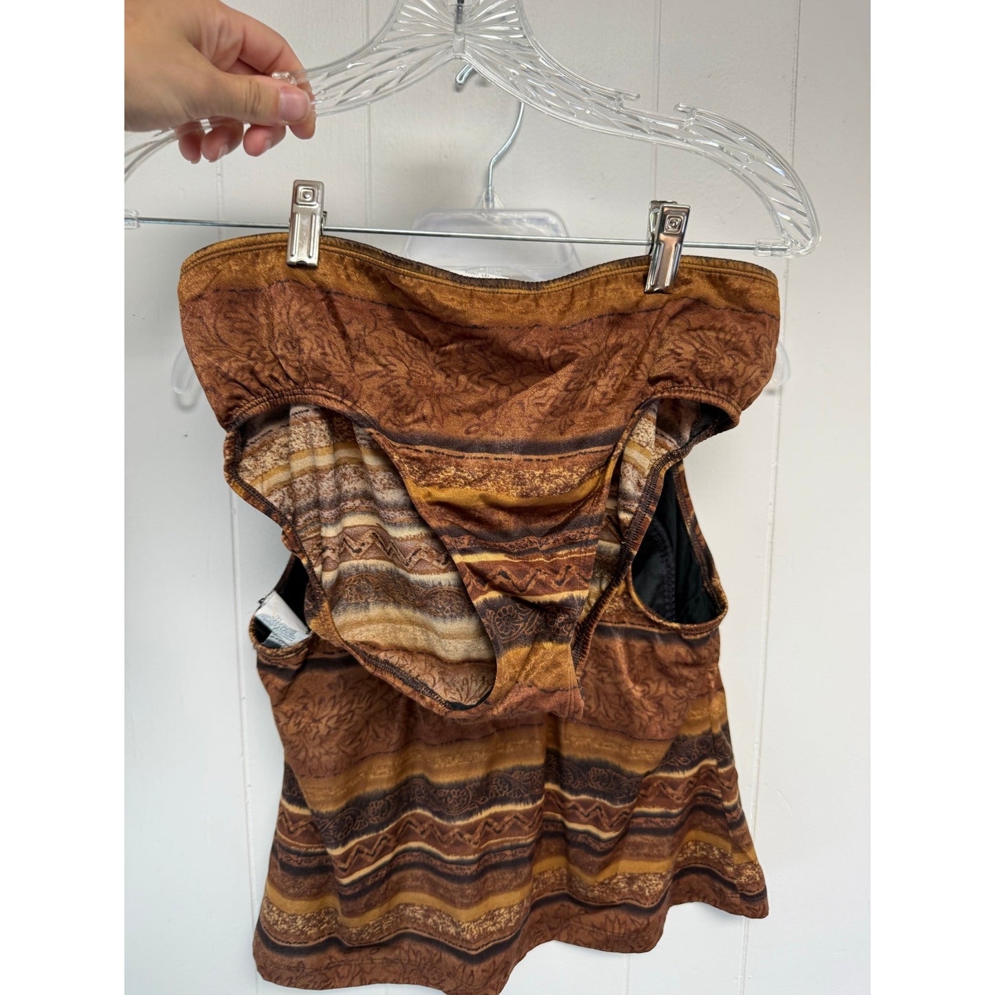 Nine and Company Vintage Two-piece Swimsuit Set Size 14 Stretchy BoHo Modest