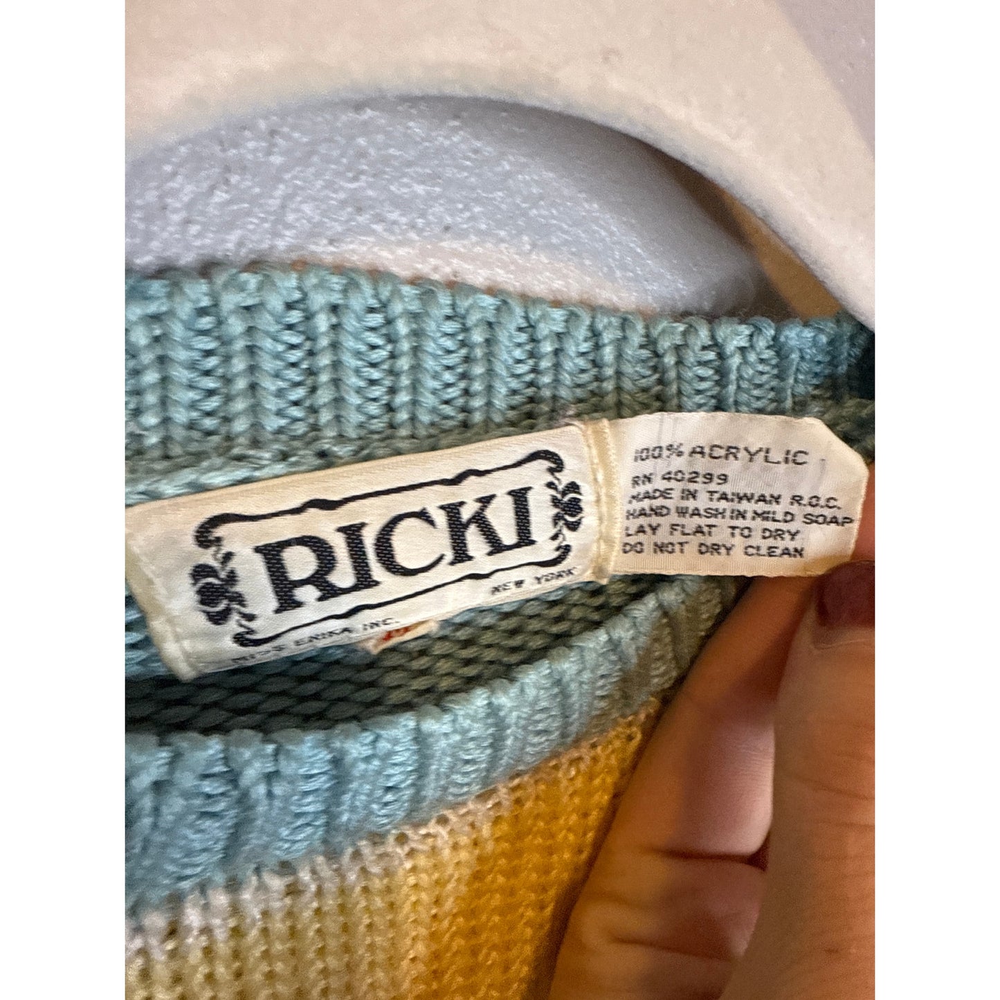 Vintage Ricki Rainbow 70s Sweater Small Striped Retro