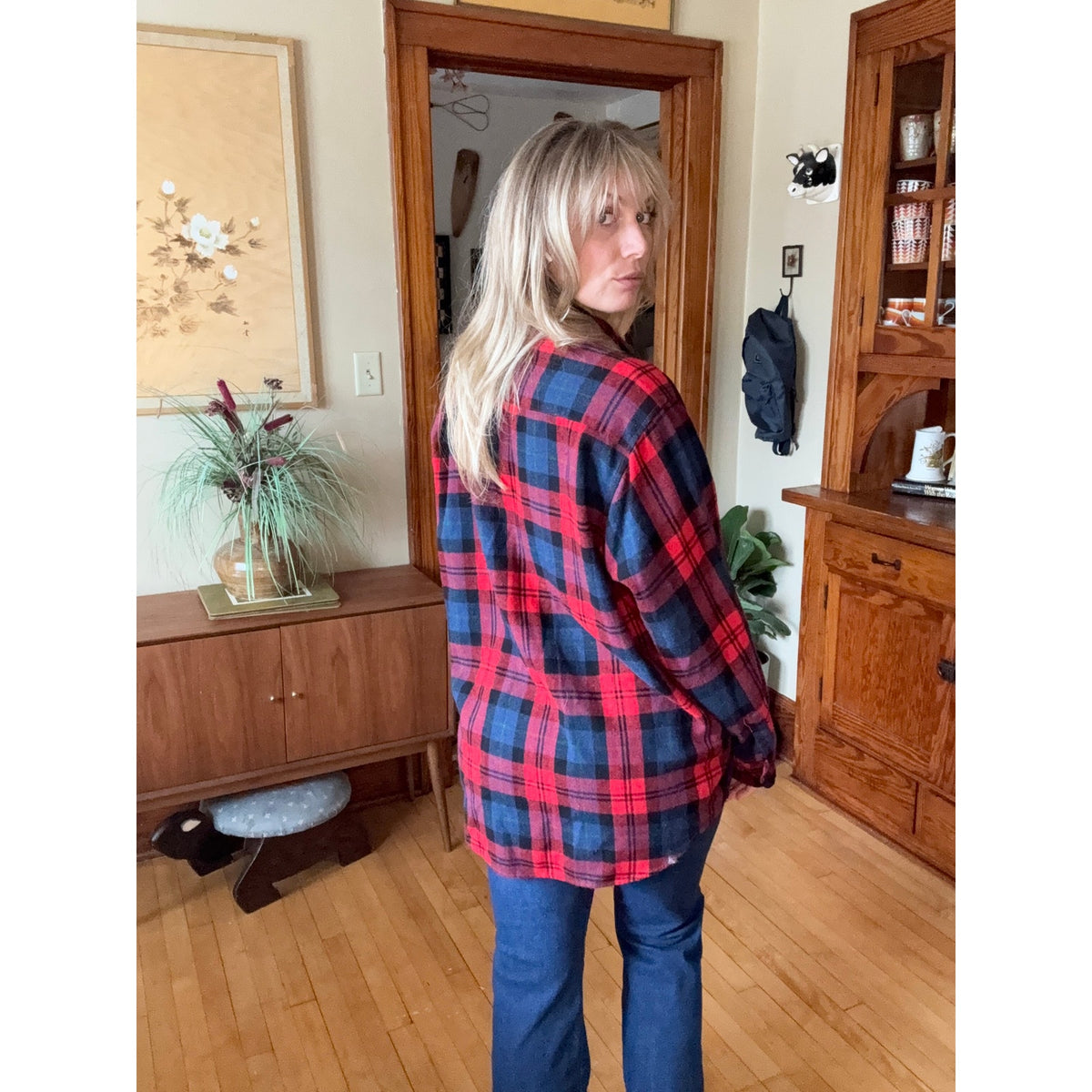 FieldMaster Vintage 80s Flannel Button Down shirt Tall XXL Lumberjack Wool Plaid