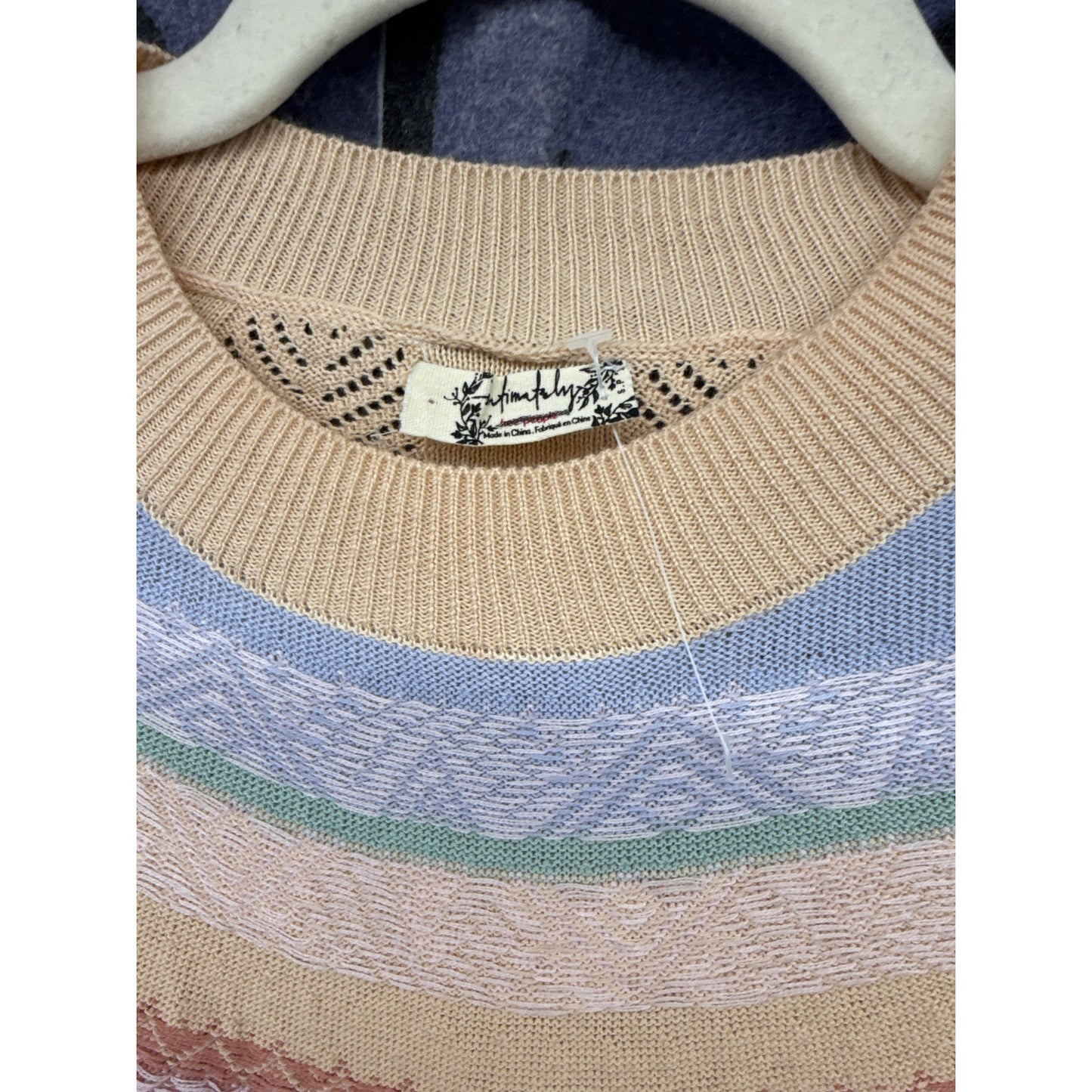 Free People Rainbow NWT Small Bodysuit Long Sleeve Pastel Dreams Sweater Knit