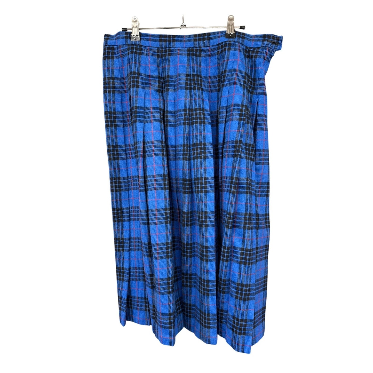 Pendleton Vintage Skirt Pleated Blue Black Red Morgan Tartan Plaid 16 Whimsygoth