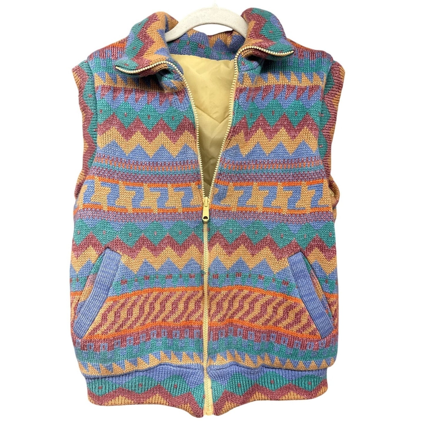 Western Puffer Vest Reversible 70s Retro Boho