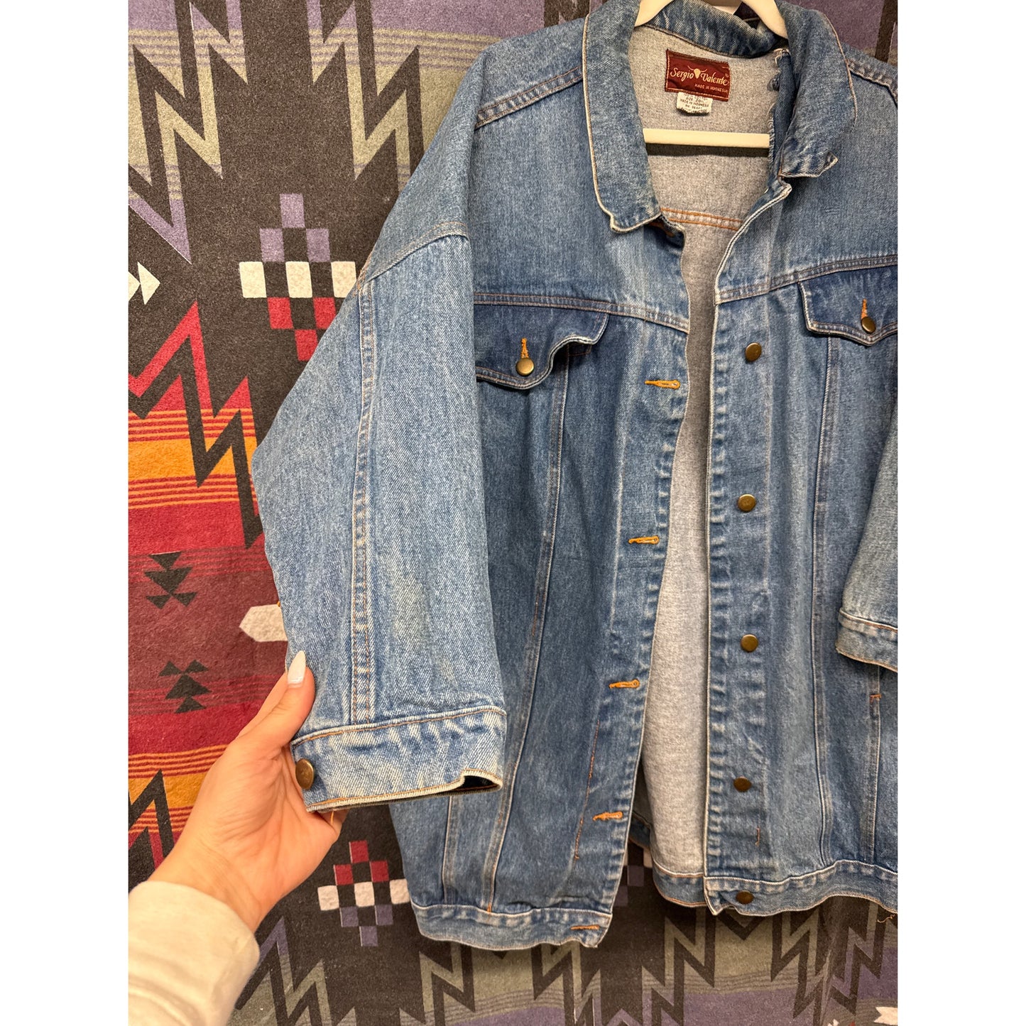 Vintage 90s Sergio Valente Denim 20.5 Western Country Ranchwear Jacket Cotton XL