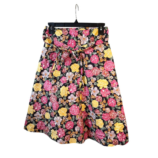 Vintage Knee Length Floral Wrap Skirt Flattering Roses Daisies Violets Summer