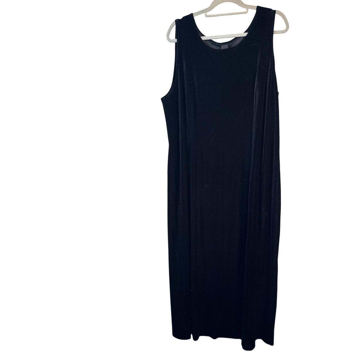 Vintage Black Velvet Formal Maxi Dress Classic XL 22 Vampire Whimsygoth Emo Goth