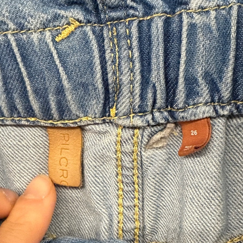 Pilcro Anthropologie Wide Leg Flare Pants 26 Nautical Beach Flowy Buttonfly