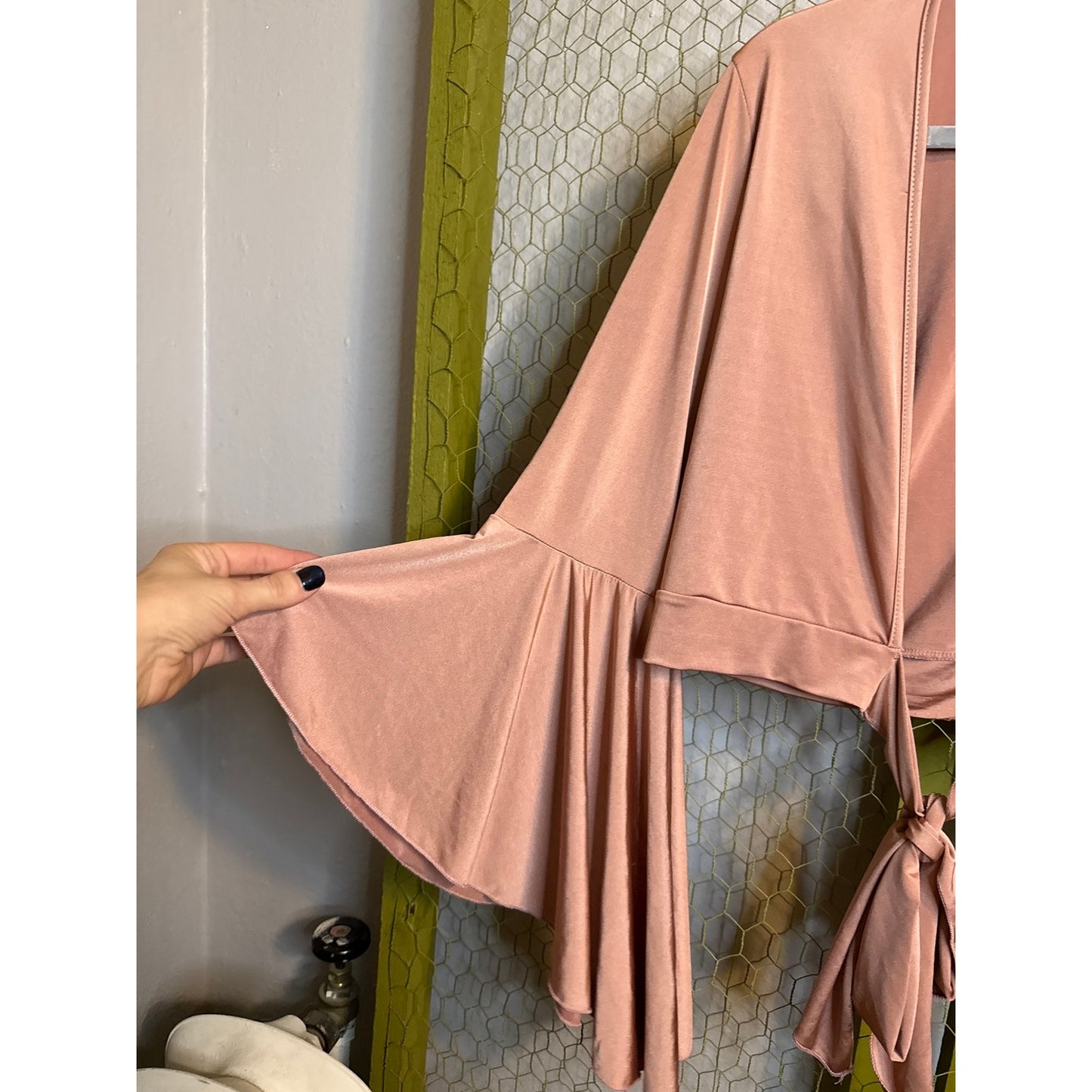 Charlotte Russe Medium Coverup XL Blush Pink Ballet Fairy Sleeve Line Y2K