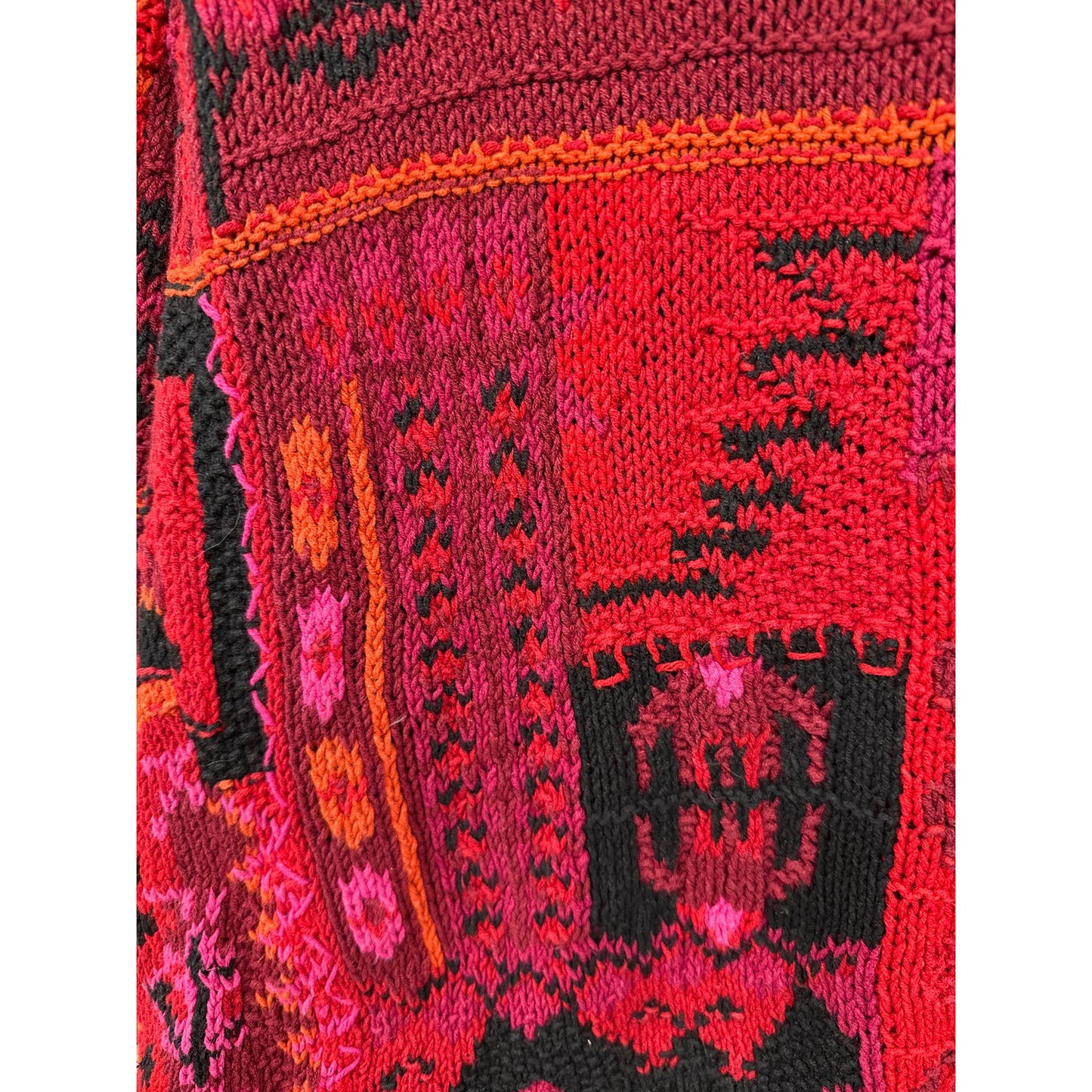 David Brooks Cardigan Sweater Knitted by Hand Pink Black Knit Twee Small Petite