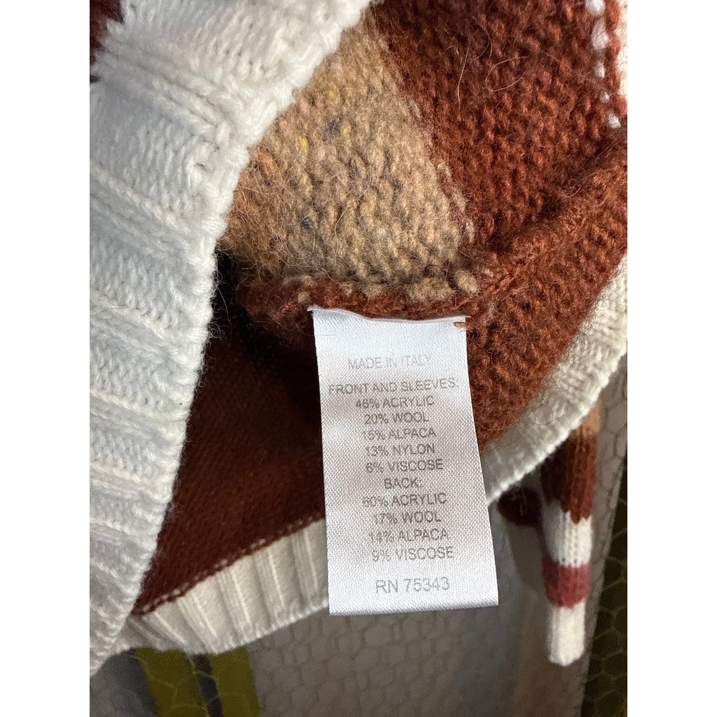 Elsamanda Women's Sweater, Made in Italy, Size small, Orange and Red
