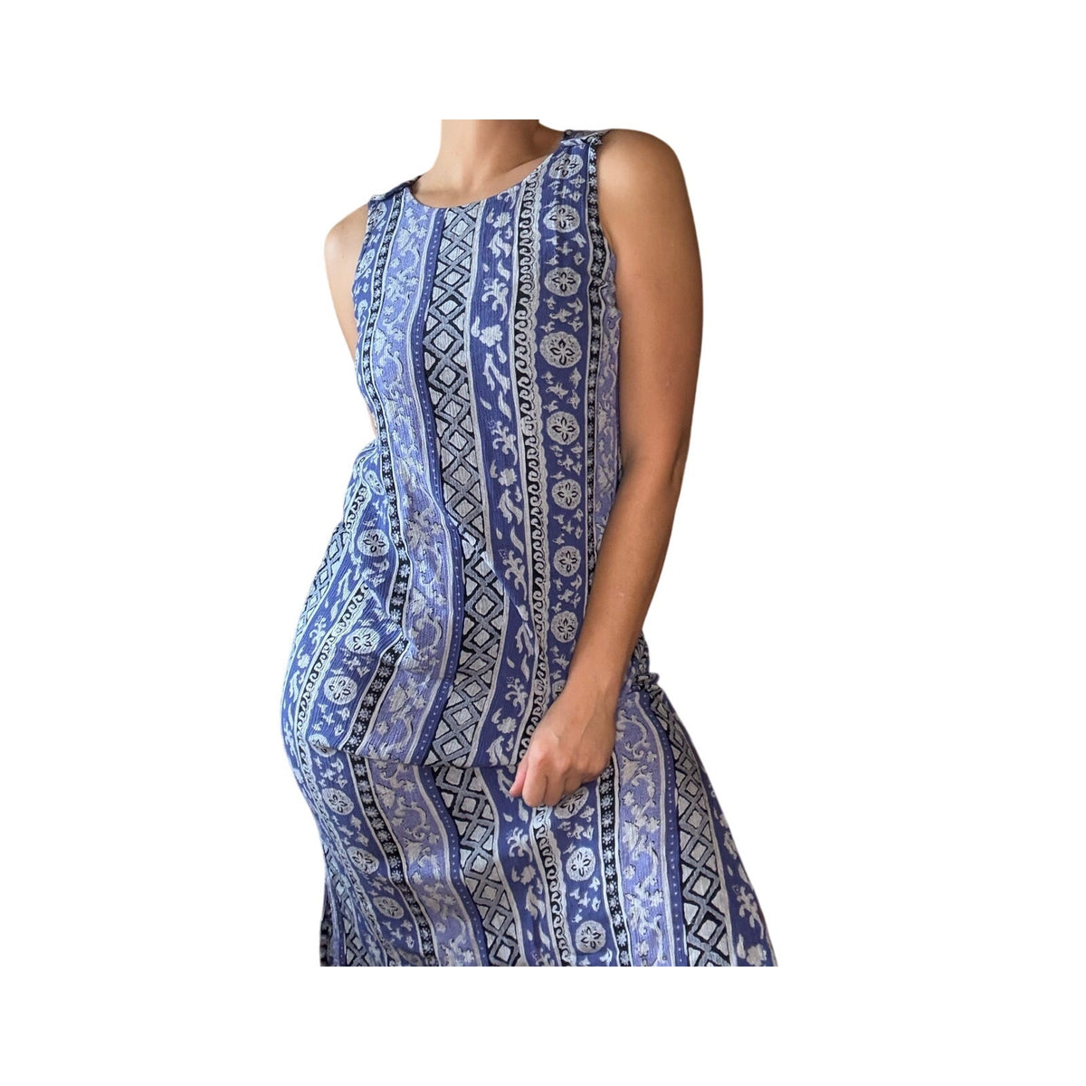 Sag Harbor Blue Dress Medium Petite Artistic Beach Indie Sustainable Pastel