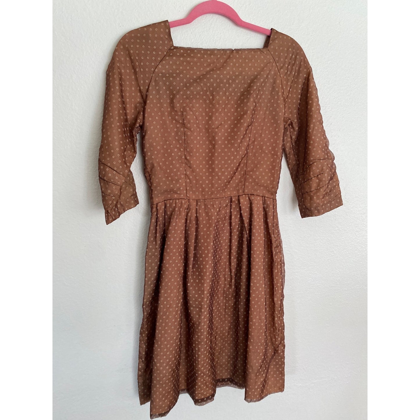 Vintage Women's 1940s 50s Floral Chiffon Dress Small Prairie Cottage