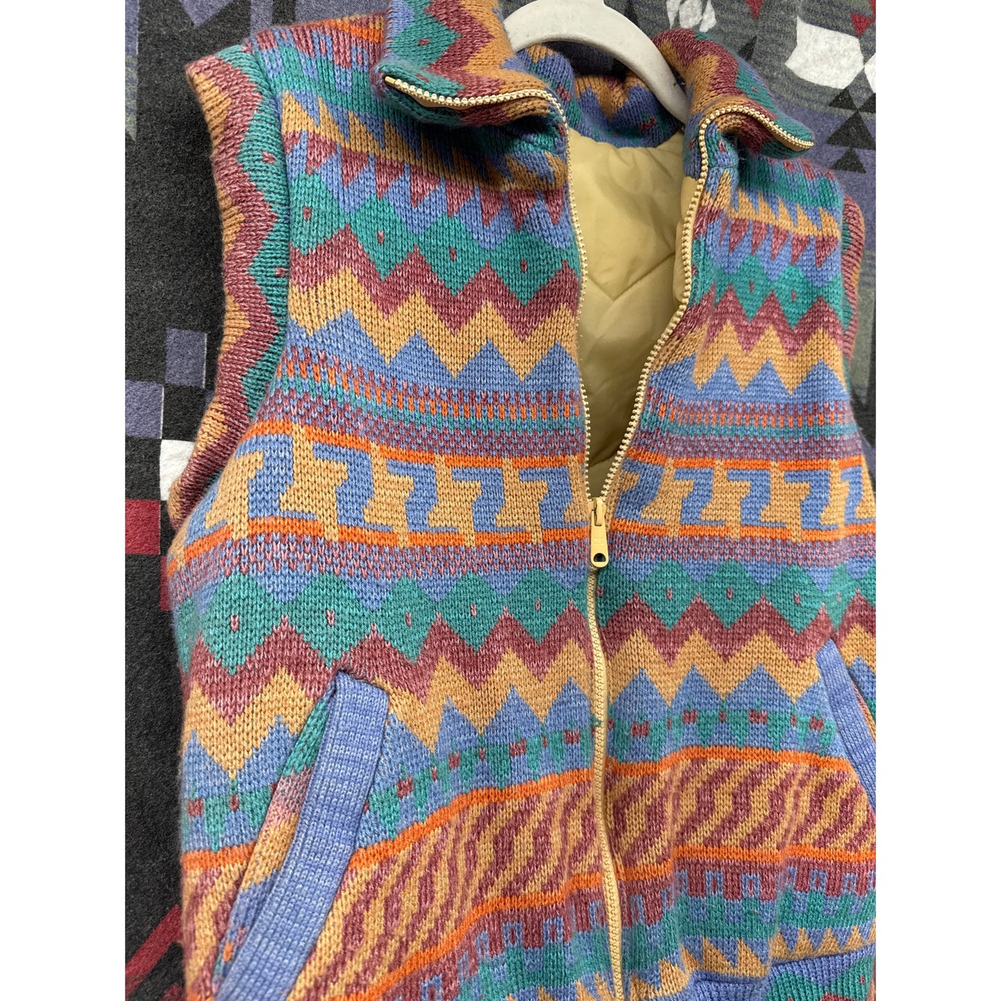 Western Puffer Vest Reversible 70s Retro Boho