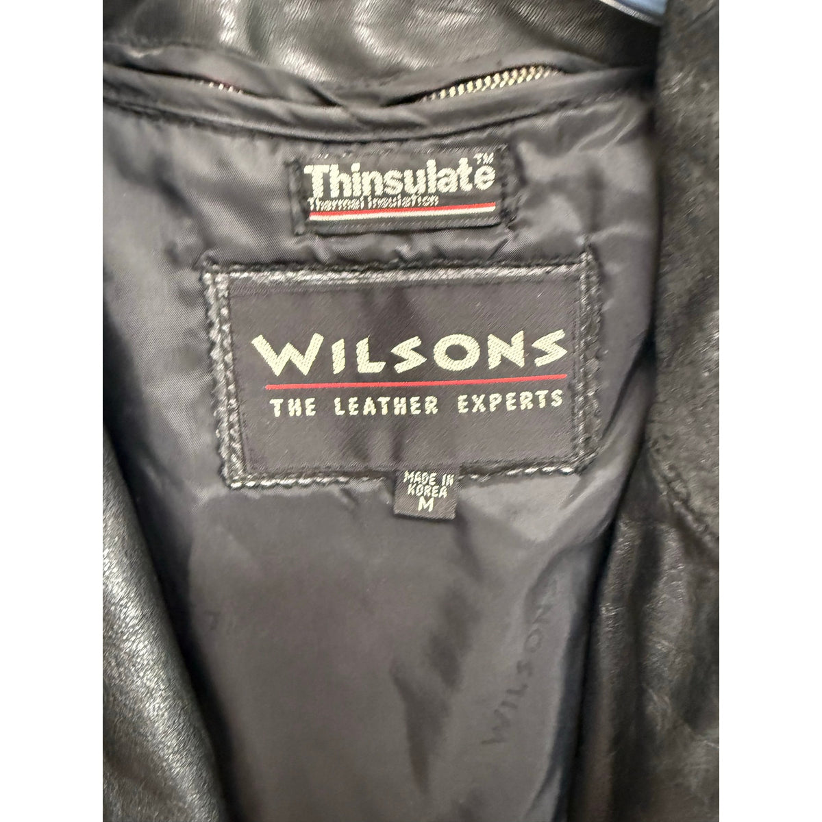 Wilson’s Womens Leather Vintage Black Leather Moto Jacket Medium Suede