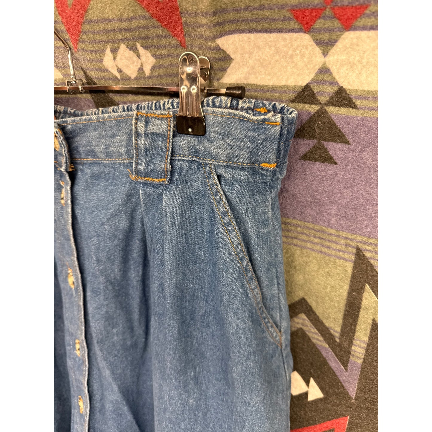 Vivaldi Denim Chambray Circle Swing Western Skirt Vintage 12