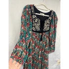 Anthropologie Floreat Women Floral Lined Embroidered Dress Small Petite Cottage
