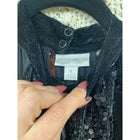 Black Bisou Bisou Sequins Glitter Club Halter Women's Velvet Y2K Top Sexy Small