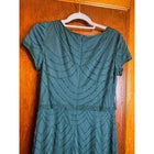 Adrianna Papell Women's Short Sleeve Blouson Beaded Gown 8 Emerald Green