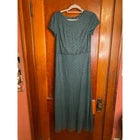Adrianna Papell Women's Short Sleeve Blouson Beaded Gown 8 Emerald Green