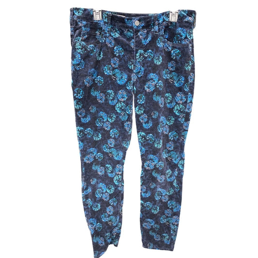 Anthropologie Pilcro Script High-rise Women's Blue Floral Velvet Jeans 31