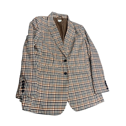 A New Day Women's Plaid Brown Dusty Pink Blazer Jacket Office Work Wear XXL